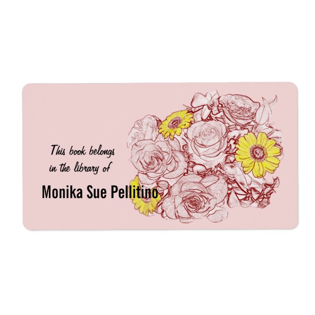 Terra  Cotta Edged Rose Daisy Bouquet Label (Front)