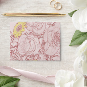 Terra Cotta Edged Rose Yellow Daisy Bouquet Envelope