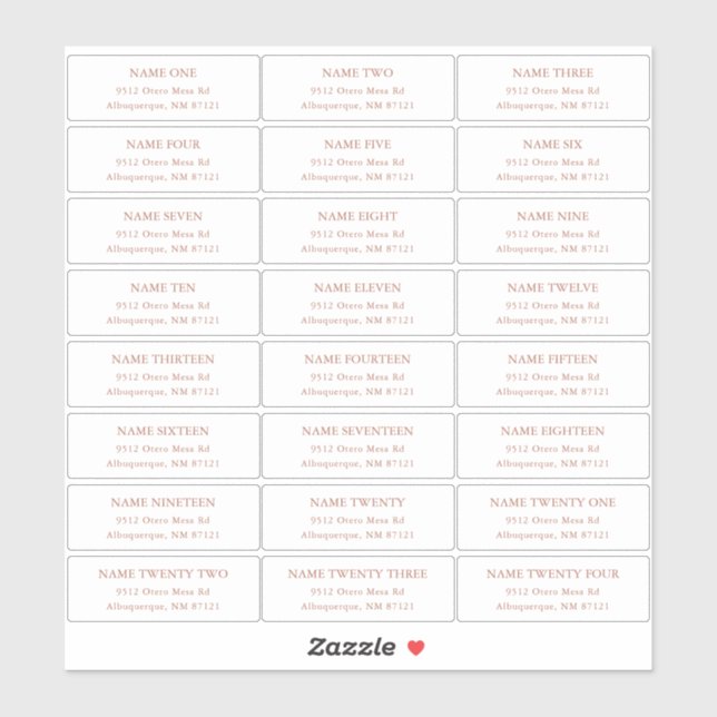 Terra Cotta Guest Address Labels (Sheet)