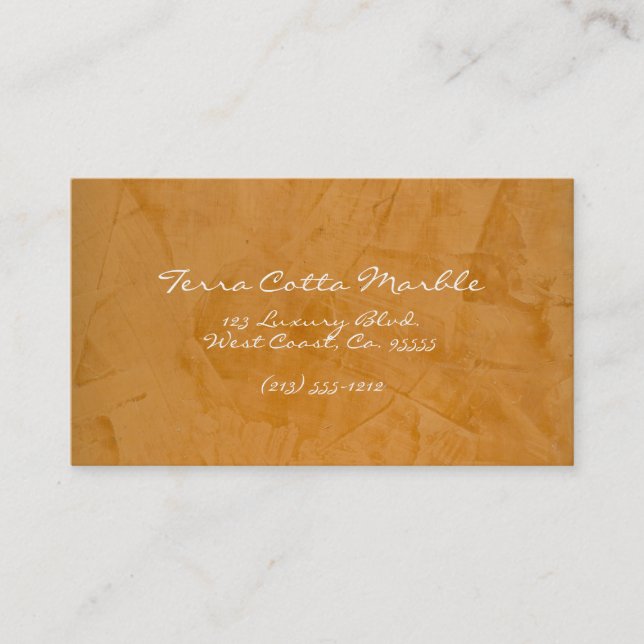 Terra Cotta Marble Business Card (Front)