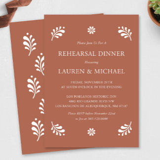 Terra Cotta Mexican Rehearsal Dinner Invitation