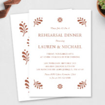 Terra Cotta Mexican Rehearsal Dinner Invitation