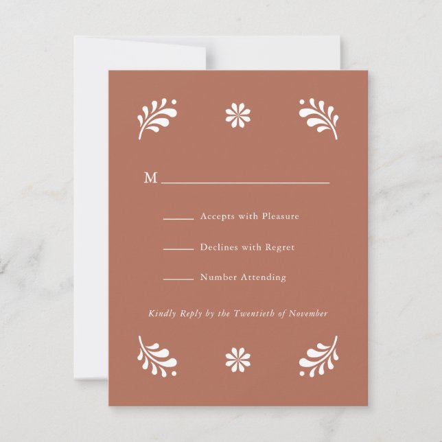 Terra Cotta Mexican RSVP Card (Front)