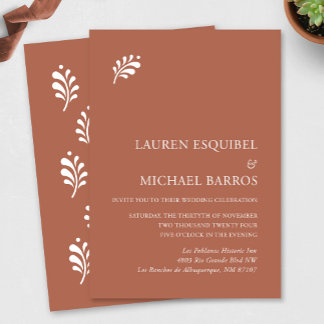 Terra Cotta Mexican Wedding Invitation