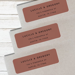 Terra Cotta Minimalist First Names Return Address  Label