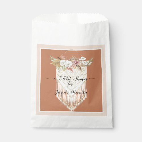 Terra Cotta Pampas Grass Floral Greenery Bridal Favor Bag