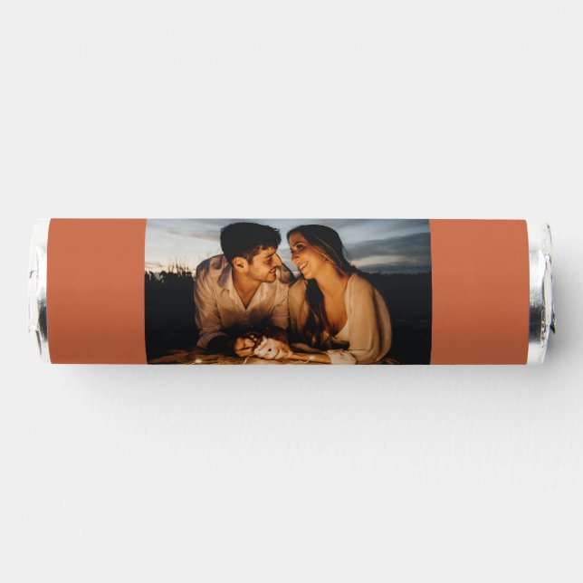 Terra Cotta Personalized Couple Photo Playlist Breath Savers® Mints (Front)