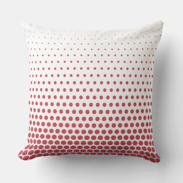 Terra Cotta Polka Dots Modern White Throw Pillow (Front)