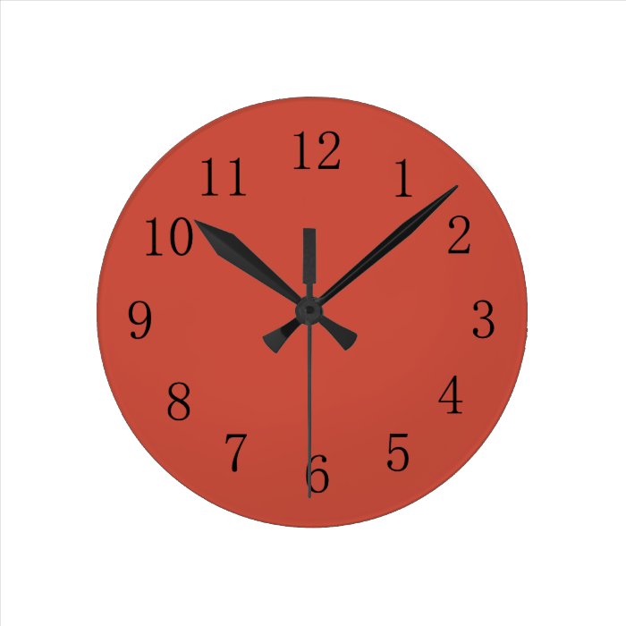 Terra Cotta Red Earth Tone Kitchen Wall Clock