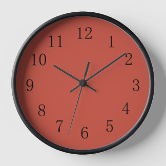 Terra Cotta Red Earth Tone Kitchen Wall Clock