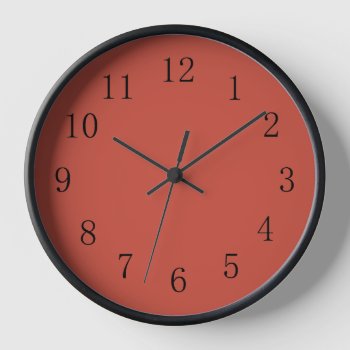 Terra Cotta Red Earth Tone Kitchen Wall Clock by Red_Clocks at Zazzle