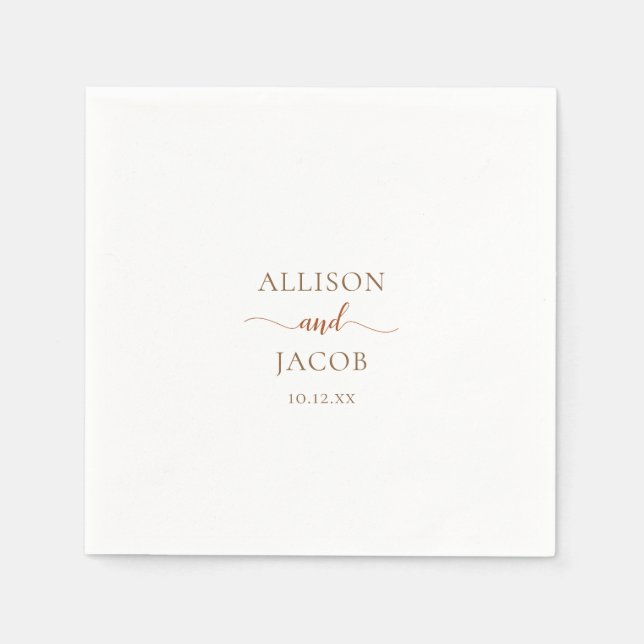 Terra Cotta Simple Wedding Napkins (Front)