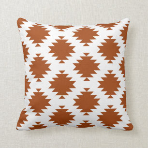 Terra Cotta Southwest Diamond Motif Throw Pillow