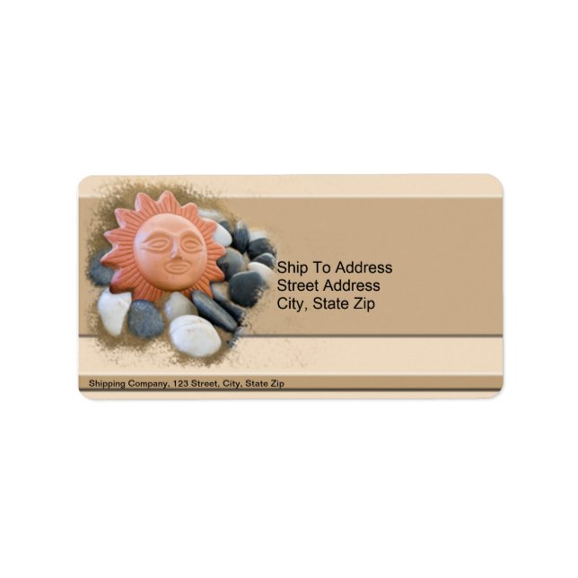 Terra Cotta Sun On Sand And Rocks Label (Front)