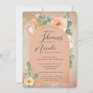 Terra Cotta Tuscany Honey Rose Bridal Shower Invitation