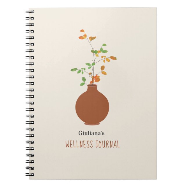 Terra Cotta Vase Self Care Wellness Journal (Front)
