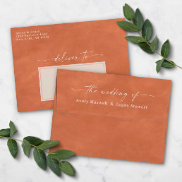 Terra Cotta Watercolor A7 5x7 Wedding Invitation Envelope