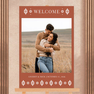 Terra Cotta Wedding Welcome Sign Foam Boards