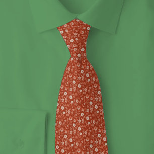 Terra Cotta Wildflowers Neck Tie