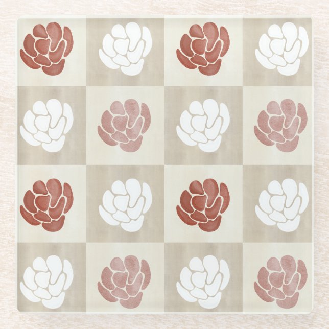 Terra Flora Grid Glass Coaster (Front)