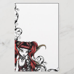 "Terra" Gothic Tattoo Fairy Art Stationery