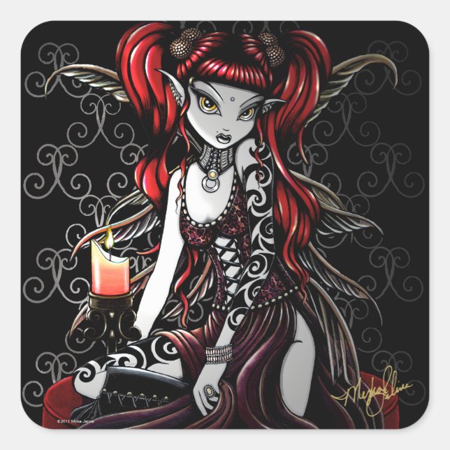 "Terra" Gothic Tribal Tattoo Fire Fairy Stickers (Front)