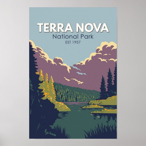 Terra Nova National Park Canada Travel Art Vintage Poster