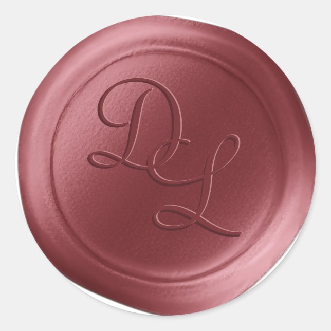 Terra Rosa 2 Letter Monogram Wax Seal Stickers (Front)