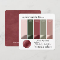 Terra Rosa Pink Summer Wedding Color Palette Card