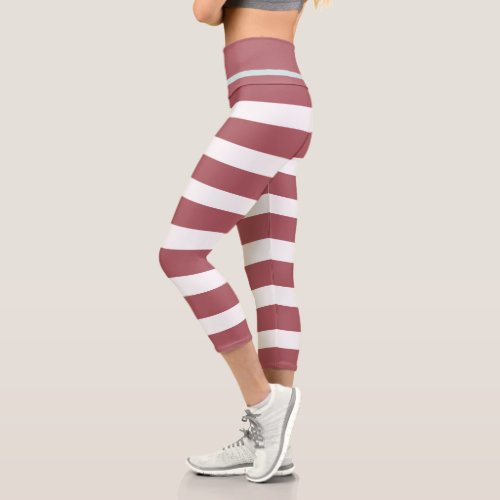 Terra Rosa Striped Girly Capri Leggings