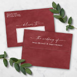 Terra Rosa Watercolor A7 5x7 Wedding Invitation Envelope<br><div class="desc">Watercolor in Terra Rosa A7 5x7 inch Wedding Envelopes (other sizes to choose from). This modern wedding envelope design has a beautiful watercolor texture, and bold colors that are perfect for winter. Shown in the Terra Rosa Pink colorway. With a gorgeous signature script font with tails, the ethereal watercolor wedding...</div>
