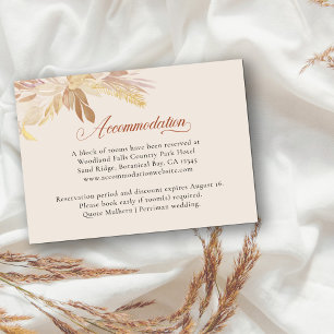 Terraccotta Cream Botanical Foliage Accommodation Enclosure Card