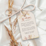 Terraccotta Cream Botanical Foliage Welcome Bag Gift Tags<br><div class="desc">Wedding welcome bag gift tags in a duet of terracotta and cream, to complement your wedding color theme. Welcome is lettered in elegant calligraphy and the template is set for you to customize your welcome message or list your gift bag contents. This botanical watercolor design features leaves and foliage in...</div>
