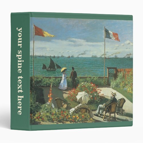 Terrace at the Seaside by Claude Monet 3 Ring Binder