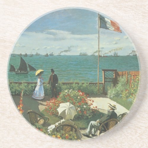 Terrace at the Seaside by Claude Monet Coaster