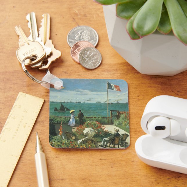 Terrace at the Seaside by Claude Monet Keychain (Desk)