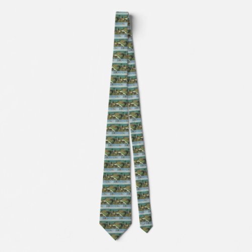 Terrace at the Seaside by Claude Monet Neck Tie