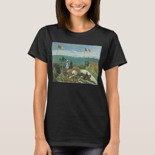 Terrace at the Seaside by Claude Monet T_Shirt