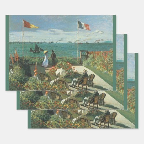 Terrace at the Seaside by Claude Monet Wrapping Paper Sheets