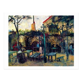 Terrace  Cafe on Montmartre Vincent Van Gogh Postcard