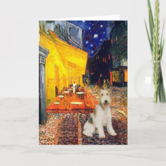 Terrace Cafe - wire Fox Terrier #1 Card