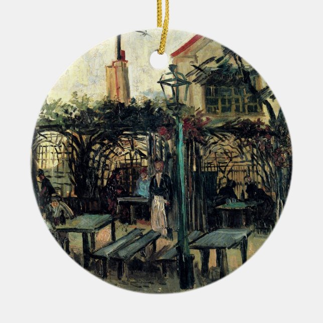 Terrace of a Cafe, Montmartre by Vincent van Gogh Ceramic Ornament (Front)