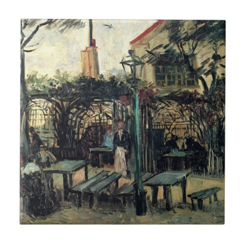 Terrace of a Cafe Montmartre by Vincent van Gogh Ceramic Tile
