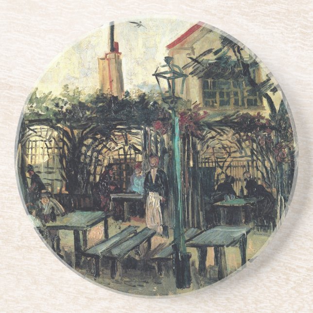 Terrace of a Cafe, Montmartre by Vincent van Gogh Coaster (Front)
