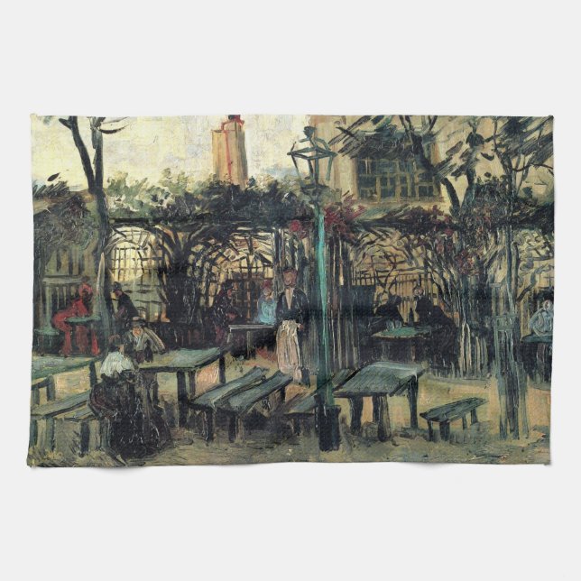 Terrace of a Cafe, Montmartre by Vincent van Gogh Kitchen Towel (Horizontal)