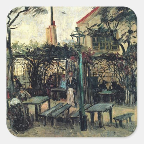 Terrace of a Cafe Montmartre by Vincent van Gogh Square Sticker