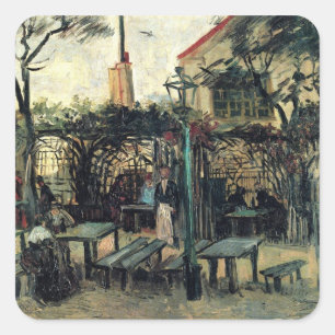 Terrace of a Cafe, Montmartre by Vincent van Gogh Square Sticker