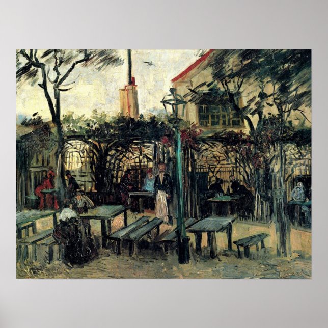 Terrace of a Cafe on Montmartre La Guinguette Poster (Front)