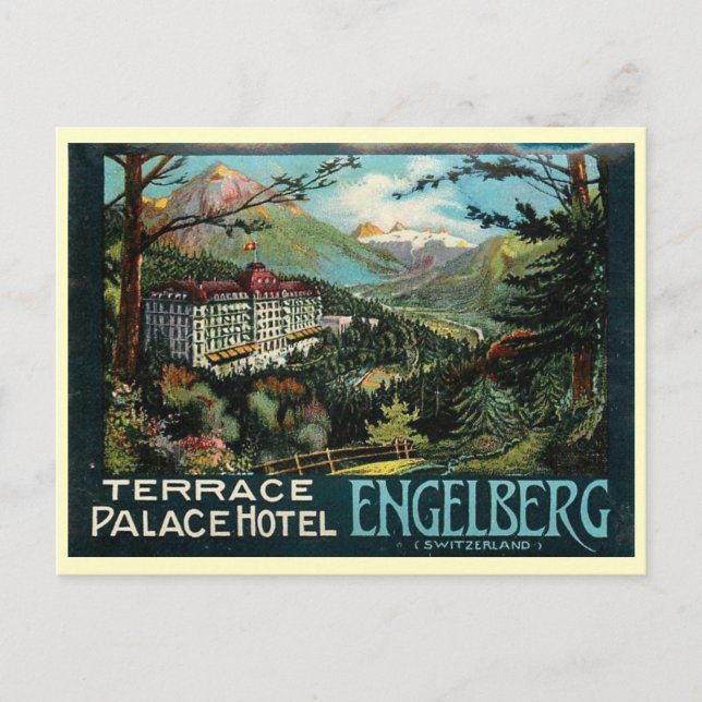 Terrace Palace Hotel, Engelberg, Switzerland Postcard (Front)