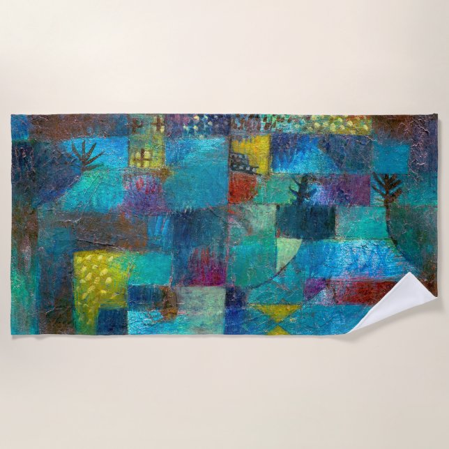 Terraced garden (1920) - Paul Klee - Abstract Art Beach Towel (Front)